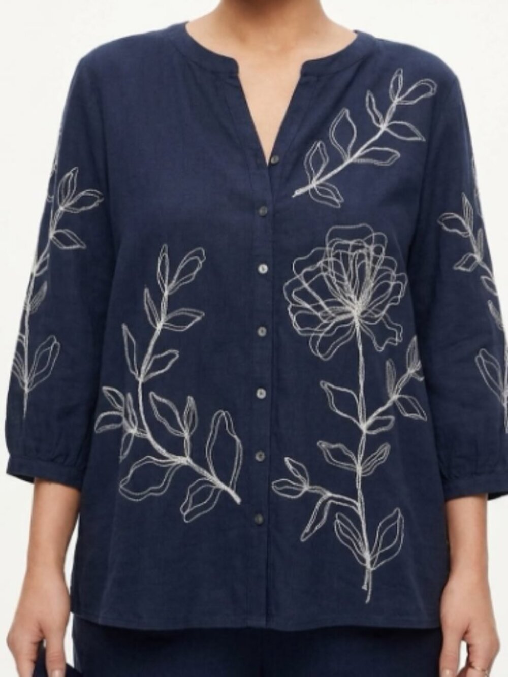 J. Jill Embroidered Knit Blouse | NWT | Size: XS - Picture 4 of 7
